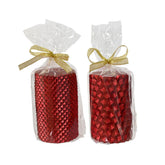 Decoris Pillar Wax Candle with Glitters 10cm - Metallic Red (2 Assorted)